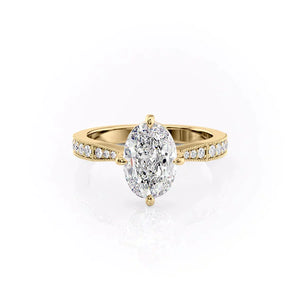 The Rebecca Set With A 1.5 Carat Oval Moissanite