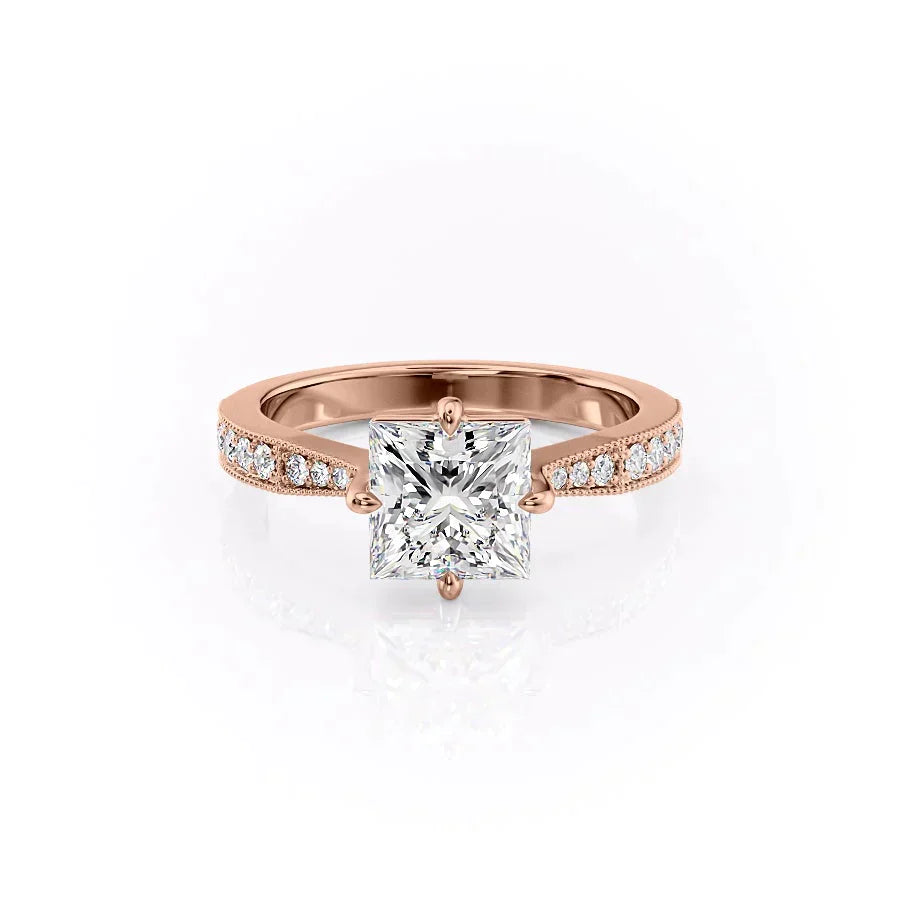 The Rebecca Set With A 1 Carat Princess Lab Diamond