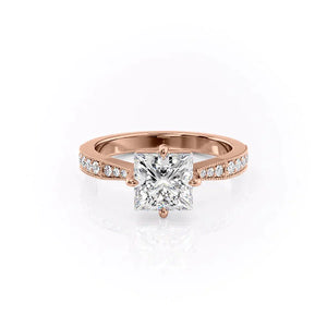 The Rebecca Set With A 4 Carat Princess Moissanite