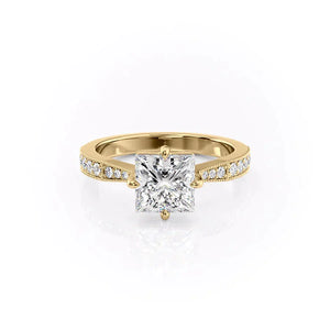 The Rebecca Set With A 4.5 Carat Princess Moissanite