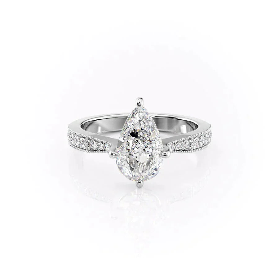 The Rebecca Set With A 3 Carat Pear Lab Diamond