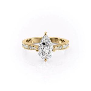 The Rebecca Set With A 3 Carat Pear Lab Diamond
