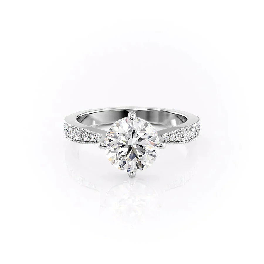 The Rebecca Set With A 3.5 Carat Round Moissanite