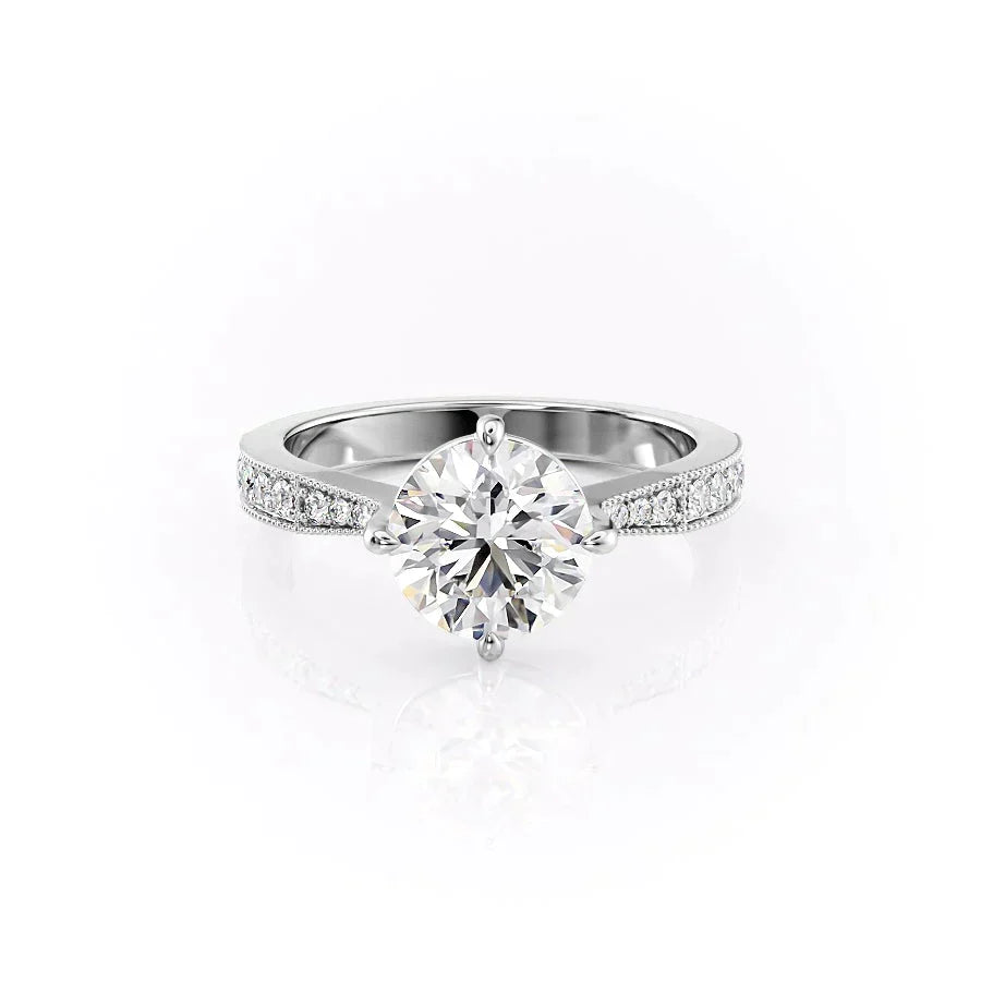 The Rebecca Set With A Round Moissanite