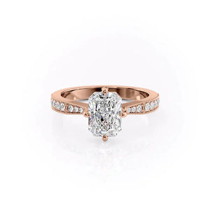 The Rebecca Set With A 4 Carat Radiant Moissanite