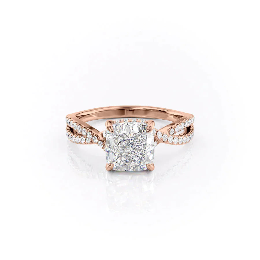 The Angelina Set With A 2 Carat Cushion Moissanite