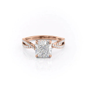 The Angelina Set With A 3 Carat Cushion Lab Diamond