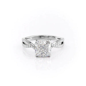 The Angelina Set With A 2 Carat Cushion Lab Diamond