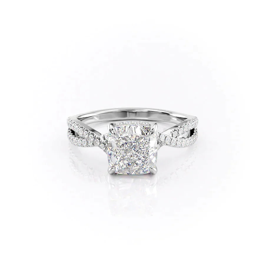 The Angelina Set With A Cushion Moissanite