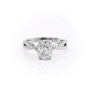 The Angelina Set With A 2 Carat Elongated Cushion Lab Diamond