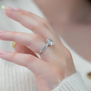 The Angelina Set With A 2 Carat Elongated Cushion Lab Diamond