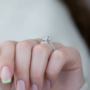 The Angelina Set With A 2 Carat Elongated Cushion Lab Diamond