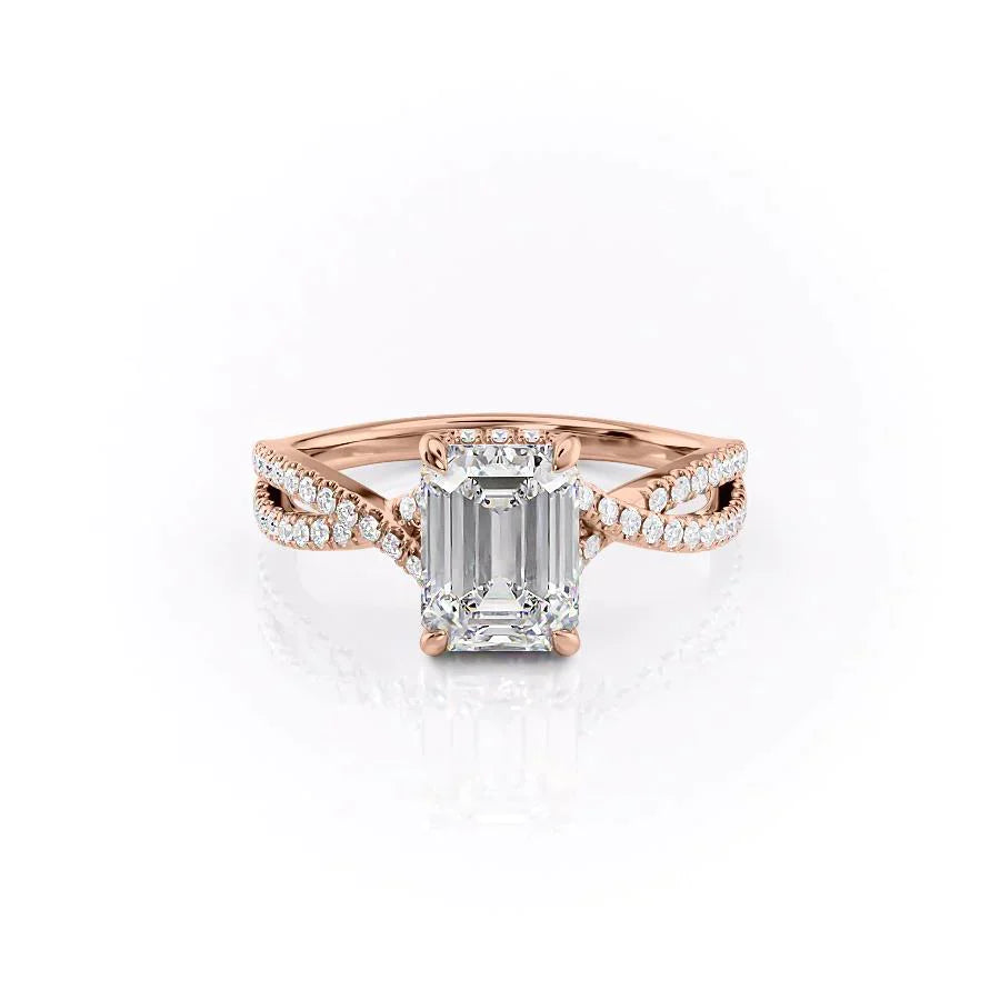 The Angelina Set With A 3 Carat Emerald Lab Diamond