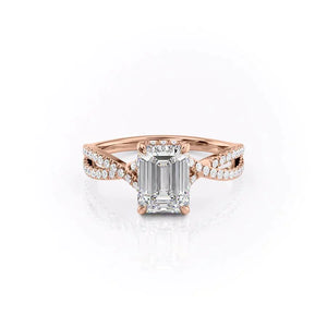 The Angelina Set With A 2.5 Carat Emerald Moissanite