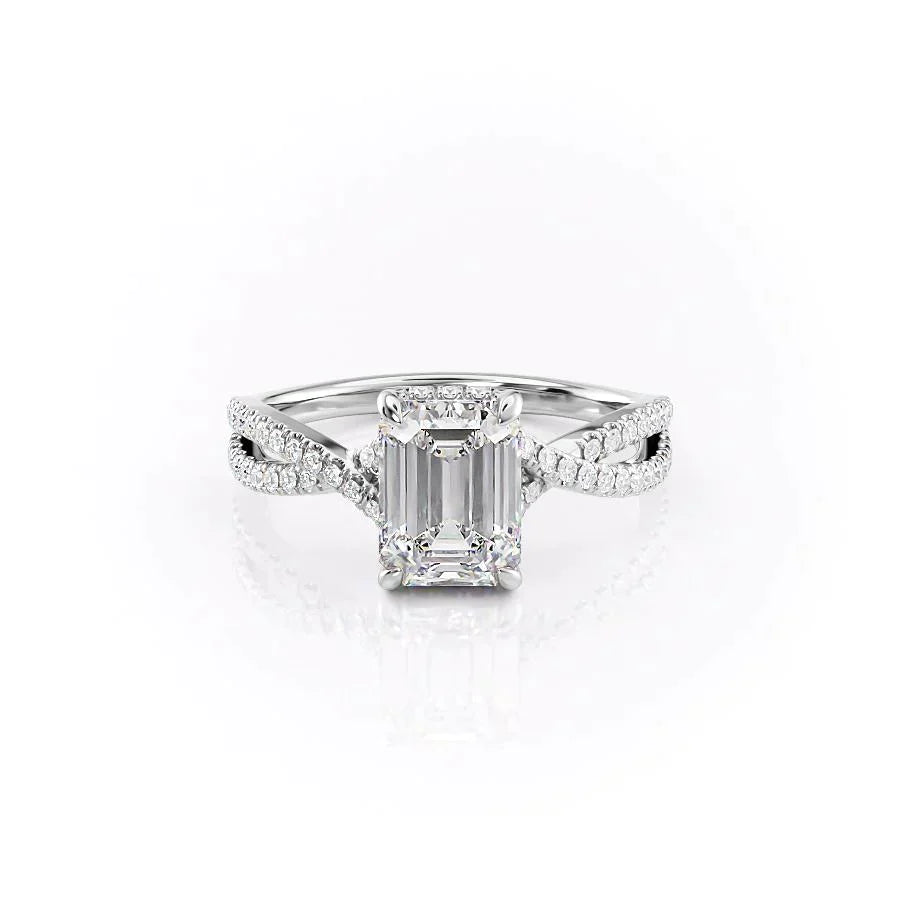 The Angelina Set With A Emerald Moissanite
