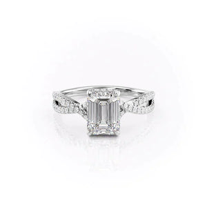 The Angelina Set With A Emerald Moissanite