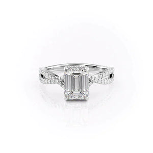 The Angelina Set With A 4 Carat Emerald Moissanite