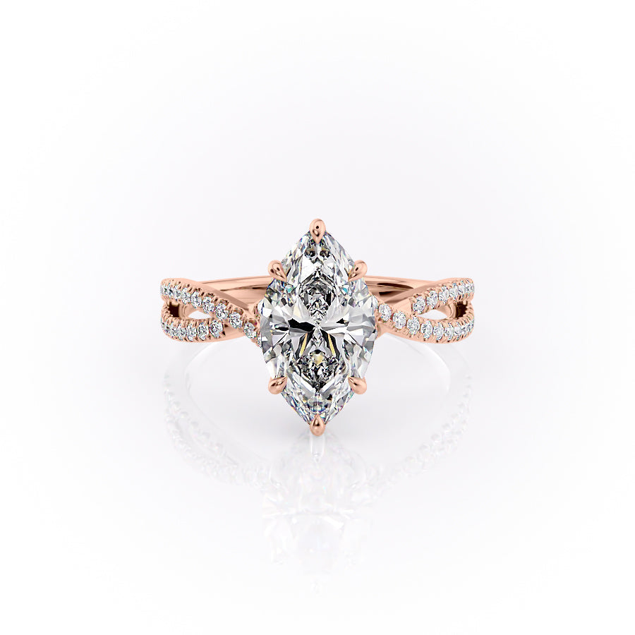 The Angelina Set With A 1 Carat Marquise Moissanite