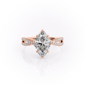 The Angelina Set With A 1.5 Carat Marquise Moissanite