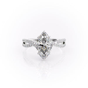 The Angelina Set With A 2.5 Carat Marquise Moissanite
