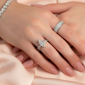 The Angelina Set With A 2 Carat Marquise Lab Diamond