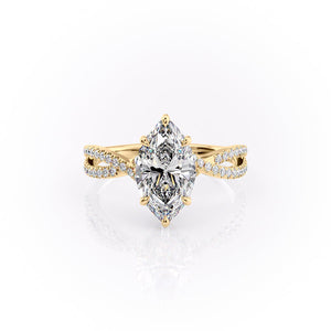The Angelina Set With A 1.5 Carat Marquise Lab Diamond