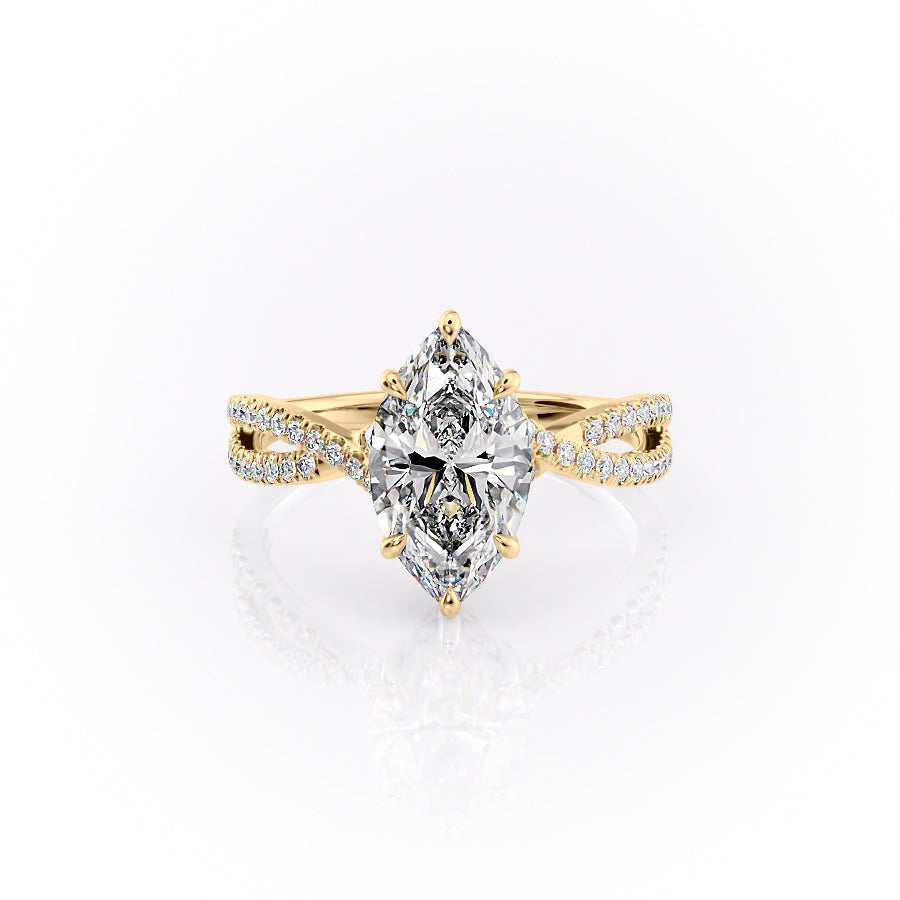 The Angelina Set With A 5 Carat Marquise Moissanite