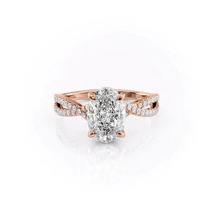 The Angelina Set With A 5 Carat Oval Moissanite