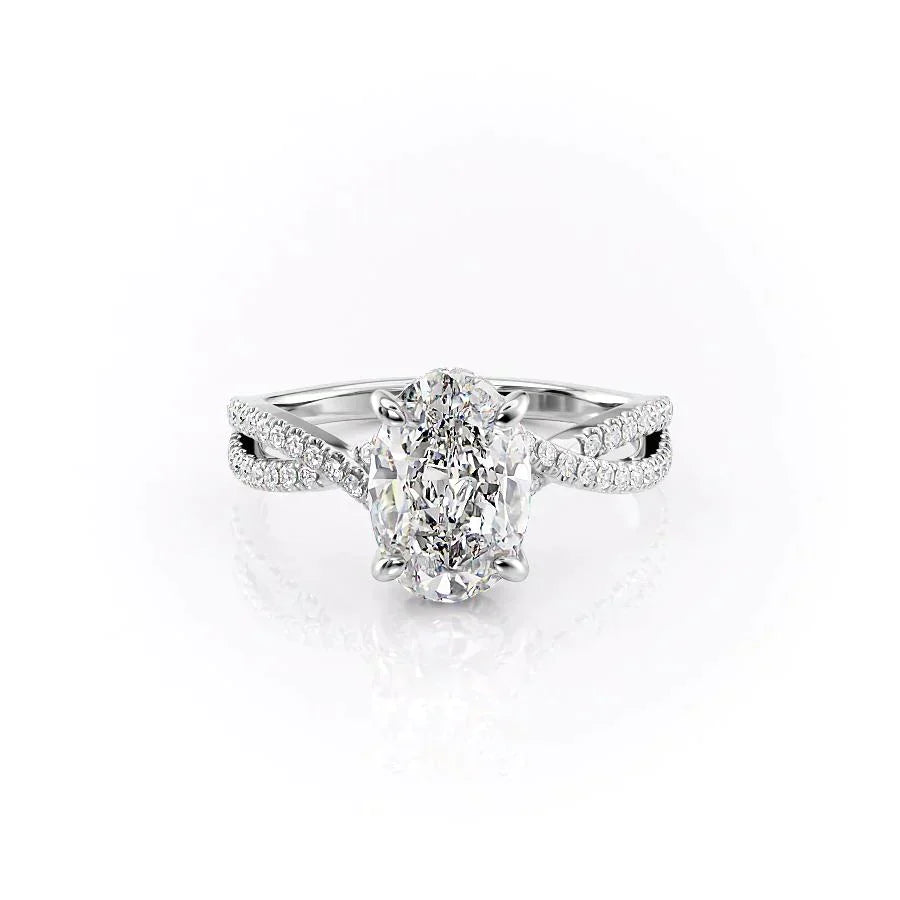 The Angelina Set With A Oval Moissanite
