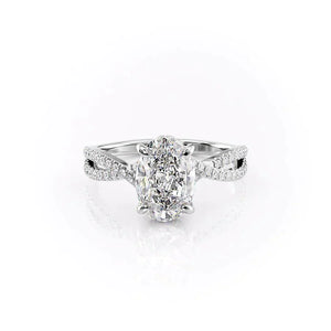 The Angelina Set With A 4 Carat Oval Moissanite
