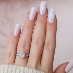 The Angelina Set With A 2 Carat Oval Lab Diamond