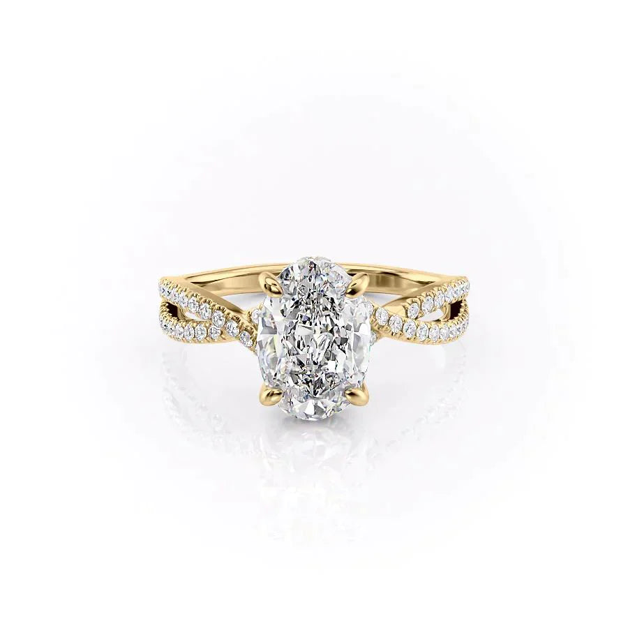 The Angelina Set With A 3 Carat Oval Lab Diamond