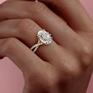 The Angelina Set With A 2.5 Carat Oval Moissanite