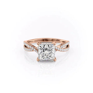 The Angelina Set With A 2 Carat Princess Moissanite