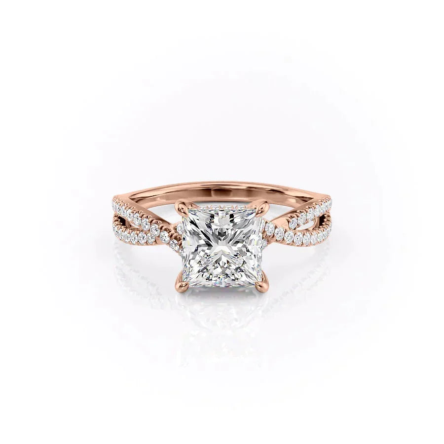 The Angelina Set With A 3 Carat Princess Lab Diamond