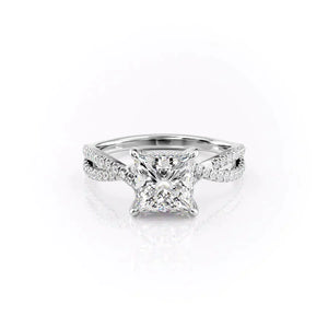 The Angelina Set With A 4 Carat Princess Moissanite