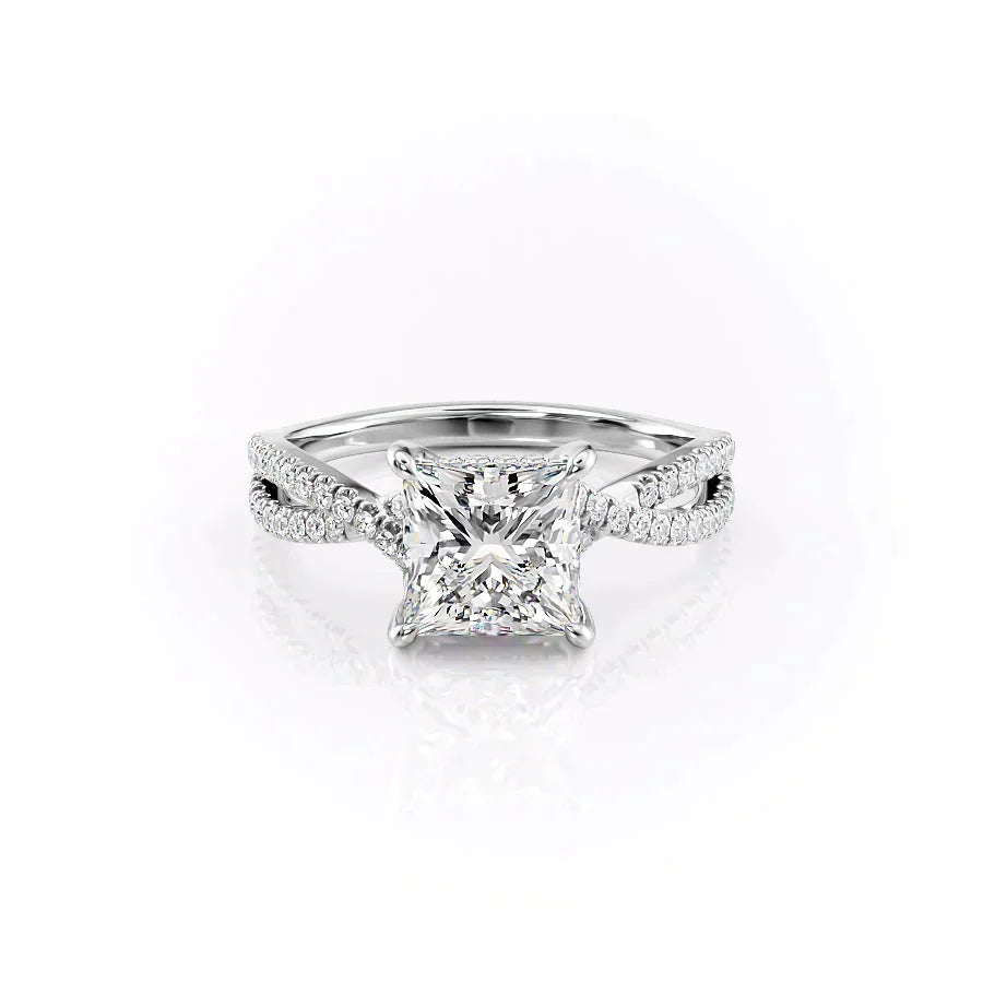 The Angelina Set With A 3 Carat Princess Lab Diamond