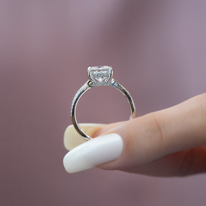 The Angelina Set With A 2 Carat Princess Lab Diamond