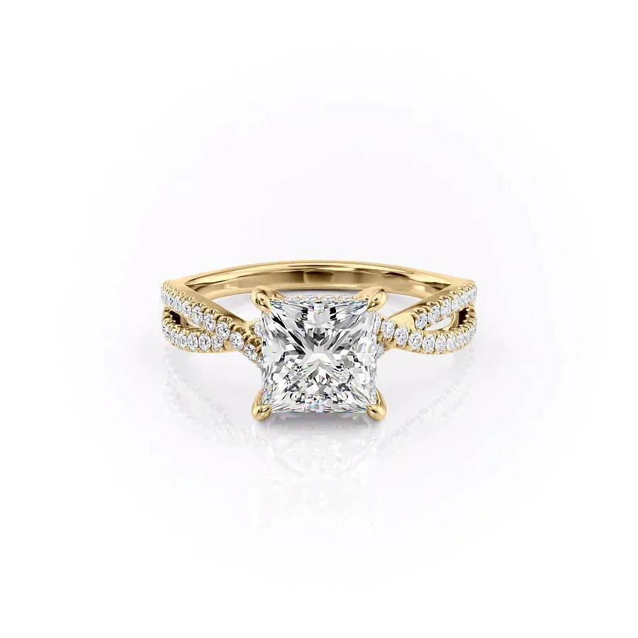 The Angelina Set With A 5 Carat Princess Moissanite