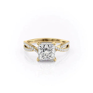 The Angelina Set With A 3.5 Carat Princess Moissanite