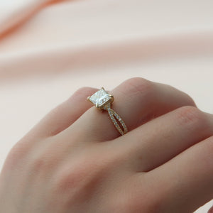 The Angelina Set With A 2 Carat Princess Lab Diamond