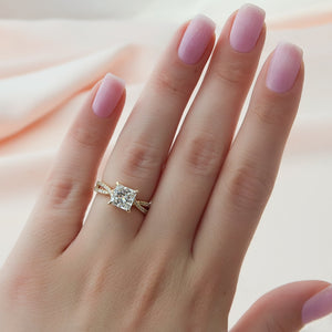 The Angelina Set With A 2 Carat Princess Lab Diamond