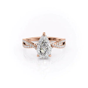 The Angelina Set With A 1 Carat Pear Lab Diamond
