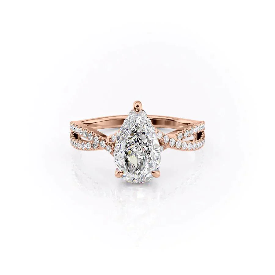 The Angelina Set With A 2 Carat Pear Lab Diamond