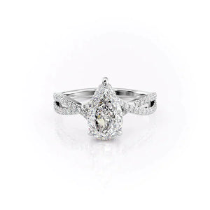 The Angelina Set With A 1 Carat Pear Lab Diamond