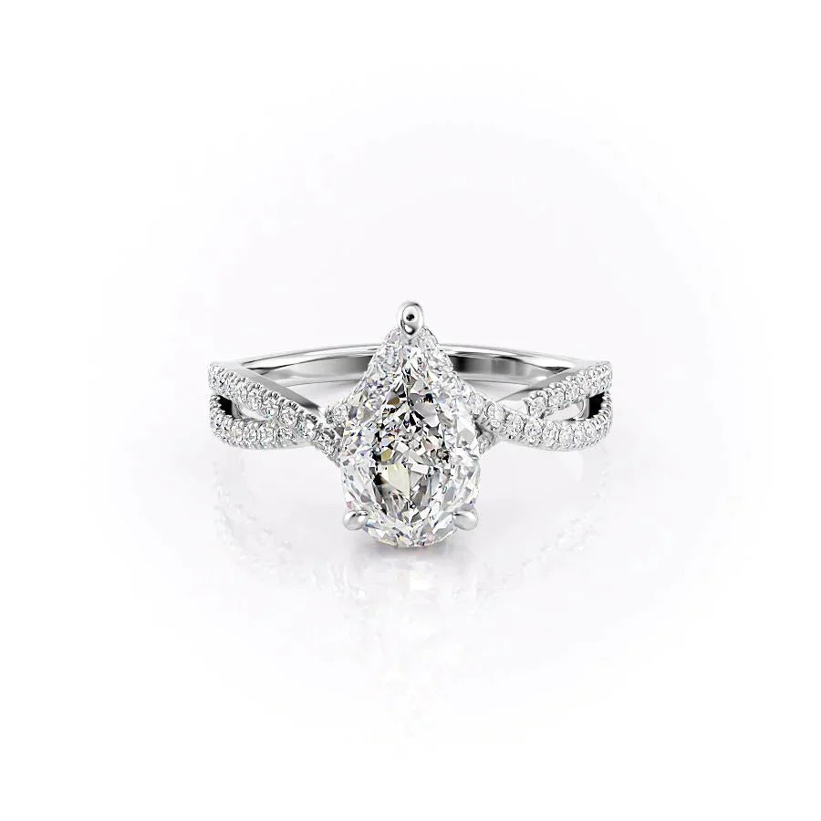 The Angelina Set With A Pear Moissanite