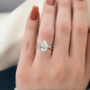 The Angelina Set With A 3 Carat Pear Lab Diamond