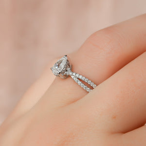 The Angelina Set With A 3 Carat Pear Lab Diamond