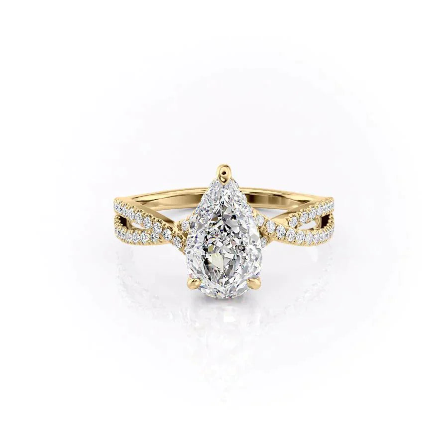 The Angelina Set With A 5 Carat Pear Moissanite
