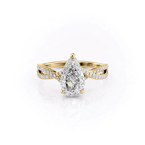 The Angelina Set With A 2 Carat Pear Lab Diamond